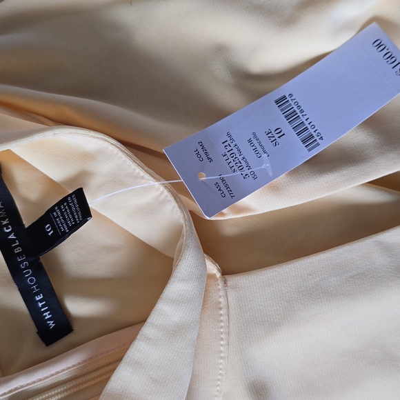 White House Black Market - Yellow Mock Neck Instantly Slimming Dress Size 10 - Picture 4 of 7